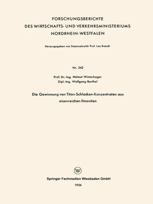 cover image of Die Gewinnung von Titan-Schlacken-Konzentraten aus eisenreichen Ilmeniten